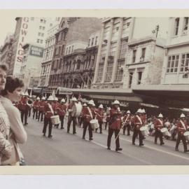 Marching band, Waratah Festival Parade, George Street Sydney, 1969