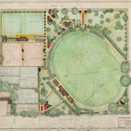 Plan - Proposed new oval and general layout for Camperdown Park, Mallett Street Camperdown, 1953