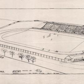 Plan - Aerial perspective of ES Marks Athletic Field, Boronia Avenue Kensington, no date