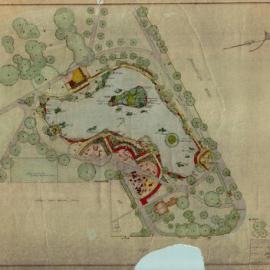Plan - Proposed remodelling of the lake in Victoria Park, Parramatta Road Camperdown, 1953