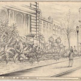 Plan - Proposed landscaping at the entrance to Sydney Town Hall, George Street Sydney, 1968