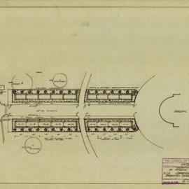 Plan - Proposed water cascades and terraced gardens, Hyde Park South, Elizabeth Street Sydney, 1963