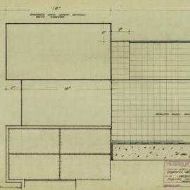 Plan - Typical cross section for the water cascades, Hyde Park South, Elizabeth Street Sydney, 1963