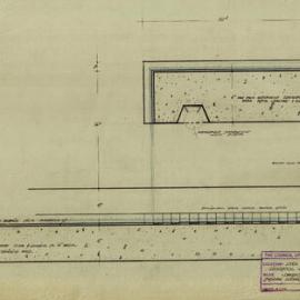 Plan - Longitudinal section for the water cascades, Hyde Park South, Elizabeth Street Sydney, 1963