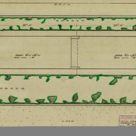 Plan - Sketch design for the water cascades, Hyde Park South, Elizabeth Street Sydney, 1963