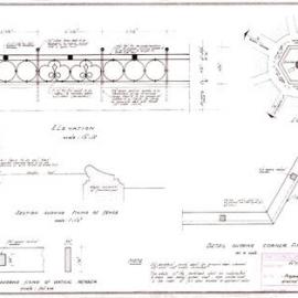 Plan - Proposed railings around Archibald Fountain, Hyde Park North, Elizabeth Street Sydney, 1964