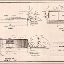 Plan - Proposed gate north of the bowling greens, Victoria Park, City Road Camperdown, no date