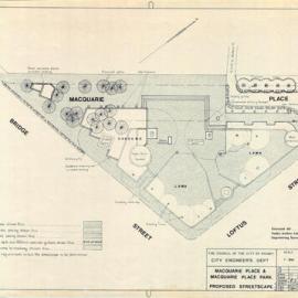 Plan - Proposed streetscape, Macquarie Place Park, Bridge Street Sydney, 1975