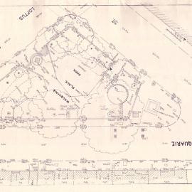 Plan - Existing layout, Macquarie Place Park, Bridge Street Sydney, 1976