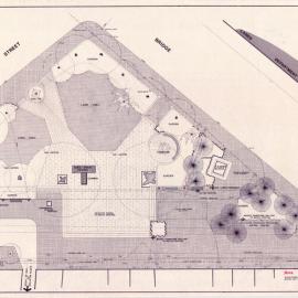 Plan - Proposed extension with gas marked, Macquarie Place Park, Bridge Street Sydney, 1975