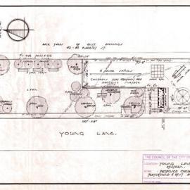 Plan - Proposed children's playground and rest area, Hansom Cab Place, Young Lane Redfern, 1954