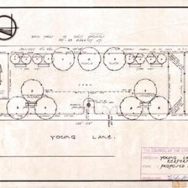 Plan - Proposed rest area, Hansom Cab Place, Young Lane Redfern, 1954