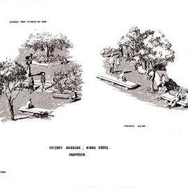 Plan - Proposed scheme 1 improvement sketches, Fitzroy Gardens, Macleay Street Elizabeth Bay, 1968