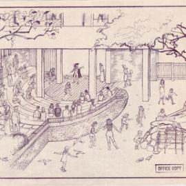Plan - Proposed theatre and playground sketch, Fitzroy Gardens, Macleay Street Elizabeth Bay, 1972