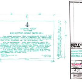 Plan - Proposed commemorative plaque, Rushcutters Bay Park, Waratah Street Rushcutters Bay, 1983