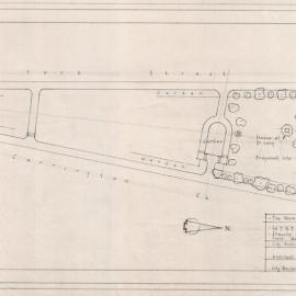 Plan - Proposed site for the new bandstand, Wynyard Park, York Street Sydney, no date