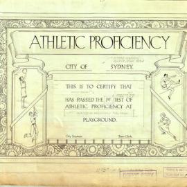 Plan - Certificate of athletic proficiency at Council playgrounds, no date