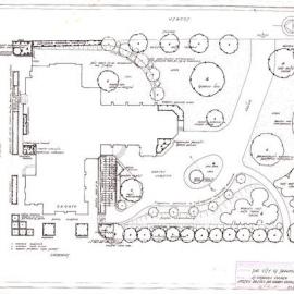Plan - Sketch design for a proposed garden St George's Church, City of Parkes New South Wales, 1957