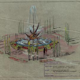 Plan - Suggested design for El Alamein Memorial Fountain Fitzroy Gardens, Kings Cross, 1958
