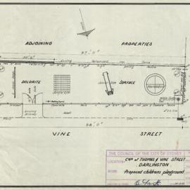 Plan - Proposed children's playground, Thomas Street Darlington, 1959