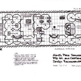 Plan - Design recommendation sketch, Martin Place Sydney, 1972