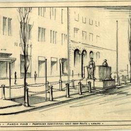 Plan - Proposed additional cast iron posts and chains, Cenotaph, Martin Place Sydney, 1967