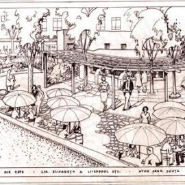 Plan - Proposed open air café, Hyde Park South, Elizabeth Street Sydney, 1960