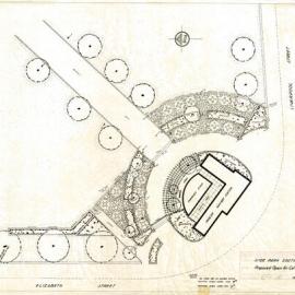 Plan - Proposed open air café, Hyde Park South, Elizabeth Street Sydney, 1960