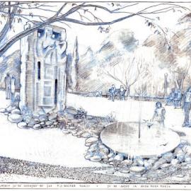 Plan - Proposed fountain to be donated by the FJ Walker family, Hyde Park North Sydney, 1960