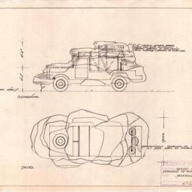 Plan - Floodlight vehicle design for the Royal Visit Pageant at RAS Showgrounds, 1963