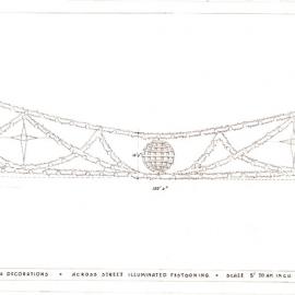 Plan - Proposed illuminated across street Christmas decorations, Park Street Sydney, 1970