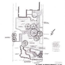 Plan - Front yard landscape development sketch, Sir Emmet McDermott residence Killara, 1972