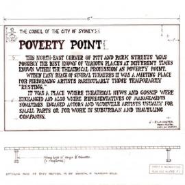 Plan - Plaque for Poverty Point, north east corner of Pitt Street and Park Street Sydney, no date