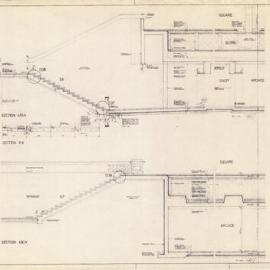 Plan - Sections through the tree pit area, Sydney Square George Street Sydney, 1975