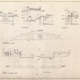 Plan - Drawings of existing south side stairs Sydney Town Hall, George Street Sydney, 1973