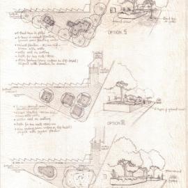 Plan - Options for landscaping Jones Street corner, Quarry Street Ultimo, no date