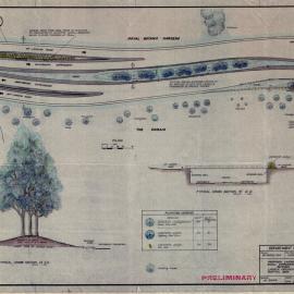 Plan - Plan and sections of proposed landscaping, Cahill Expressway Woolloomooloo, 1980