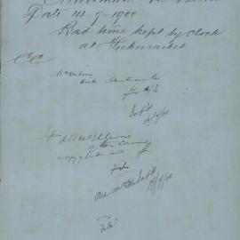 File - Complaint regarding poor time keeping of Fish Market clock in Woolloomooloo, 1900