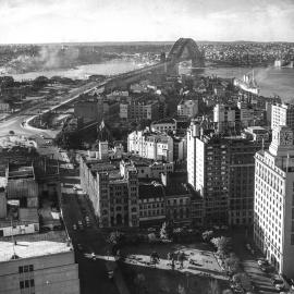 Site Fence Image - Aerial view north from Wynyard Park Sydney, circa 1945