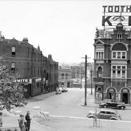 Site Fence Image - Essex Street, view east from Cumberland Street The Rocks, circa 1938