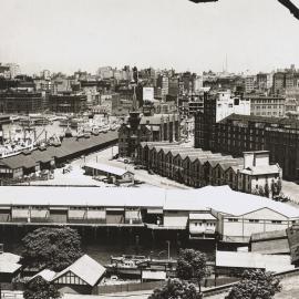 Site Fence Image - The Rocks, view south from the Sydney Harbour Bridge, 1951