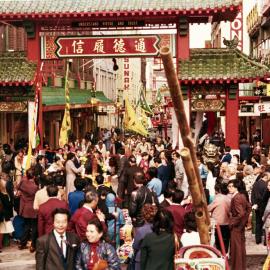 Site Fence Image - Chinatown pedestrian mall opening, Dixon Street Haymarket, 1980