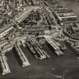 Site Fence Image - Aerial view of Dawes Point and Millers Point, 1958