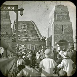 Site Fence Image - Enjoying the walk across Sydney Harbour Bridge, 1932