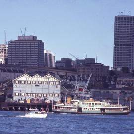 Site Fence Image - Sydney Ferry the Lady Denman passing Walsh Bay wharves, 1970