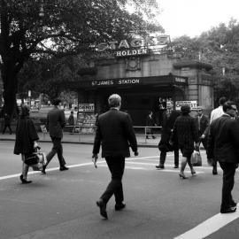 Site Fence Image - St James Railway Station entrance, Elizabeth Street Sydney, 1966