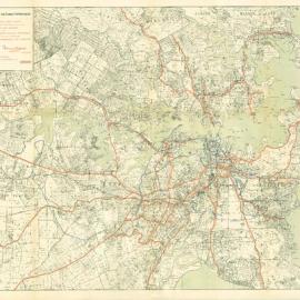 Map - Royal Commission on Sydney Improvement - No 17 - Commission - Railways and main roads, circa 1908-1909