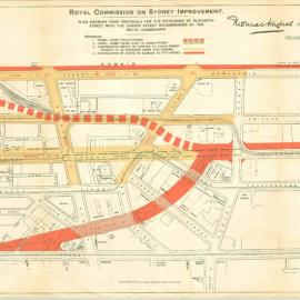 Map - Royal Commission on Sydney Improvement - No 32 - Elizabeth Street extension, 1909