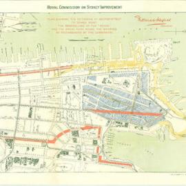 Map - Royal Commission on Sydney Improvement - No 35 - Roadway at wharves, circa 1908-1909