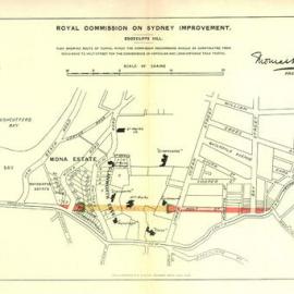 Map - Royal Commission on Sydney Improvement - No 40 - Edgecliff tunnel, 1909